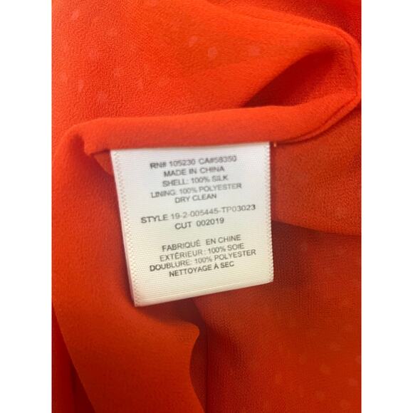 Joie Sleeveless Polka Dot Silk Blouse | Size S | Red & White Tie Neck Top - Picture 6 of 8